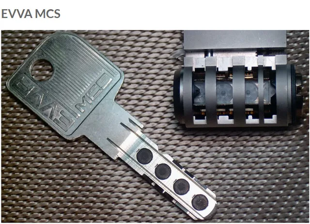 מנעול EVVA MCS עם מפתח מגנטי תחת פטנט רשום