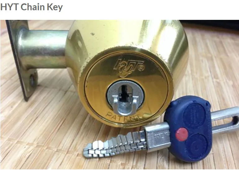 מנעול HYT Chain Key עם מפתח ייחודי בצורת שרשרת רכה