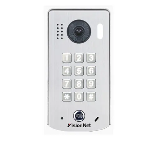 פאנל אינטרקום וידאו VisionNet לבית פרטי, מתכת עם מצלמה, קודן ולחצן קריאה
