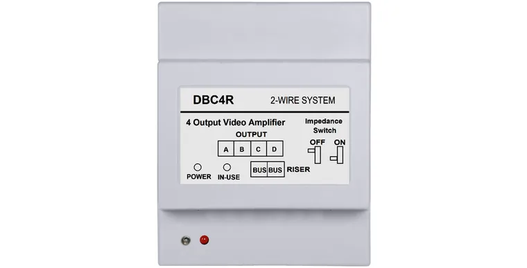 מפצל ומגבר וידאו DBC4R ל-4 יציאות למערכת אינטרקום 2 גידים